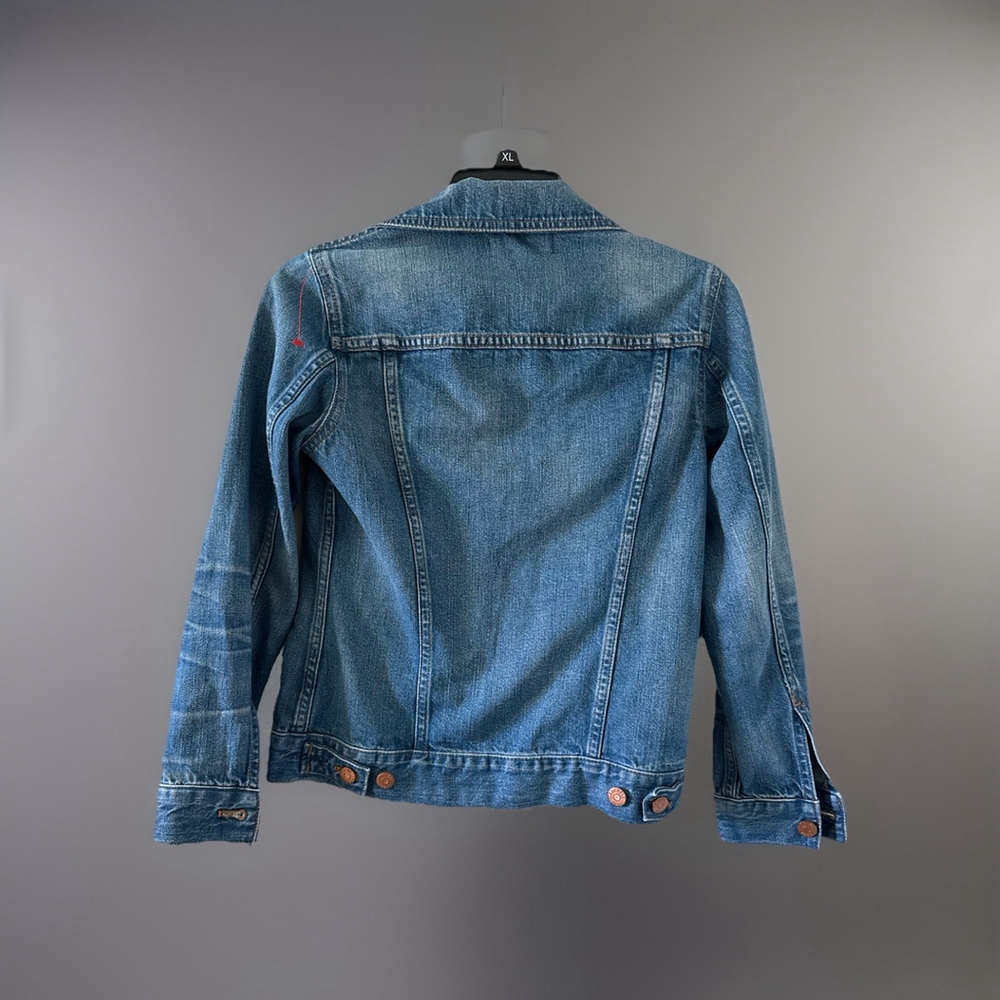 Madewell Womens XS Medium Wash Jean Jacket Button Front, 100% Cotton - Picture 2 of 3